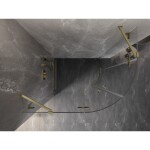 MEXEN/S - Lunar sprchový kout čtvrtkruh křídlový levá 80 x 70, transparent, zlato kartáčovaná 833-080L-070P-55-00