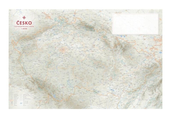 Česko - Cestovatelská mapa na desce 1:500 000