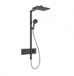 HANSGROHE - Raindance Alive Q Sprchový set s termostatem, 21x34 cm, 3 proudy, EcoSmart, kartáčovaný černý chrom 24581340