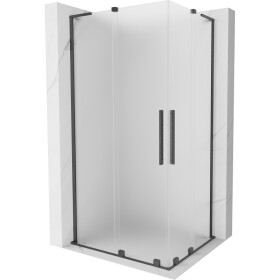 MEXEN/S - Velar L Duo sprchový kout, posuvné dveře 90 x 80, dekor, gun gray kartáčovaná 871-090-080-02-33-66