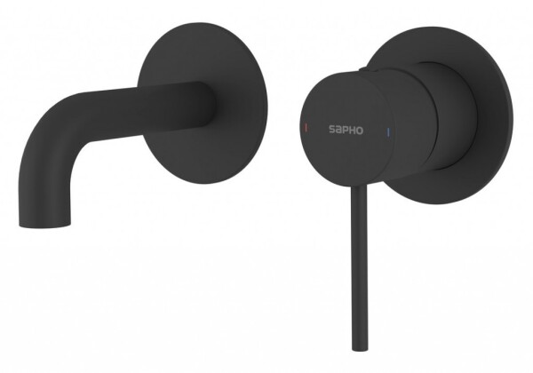 SAPHO - ULTRAMIX podomítková dvouprvková umyvadlová baterie, hubice 10cm, černá mat UT110B