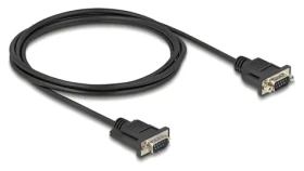 Delock RS-232 Sub-D9 samec-samec černá / Sériový kabel / 2 m (88218)