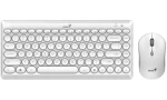 GENIUS LuxeMate Q8000 bílá / bezdrátová klávesnice a myš / USB/ retro design/ CZ+SK layout (31340013412)