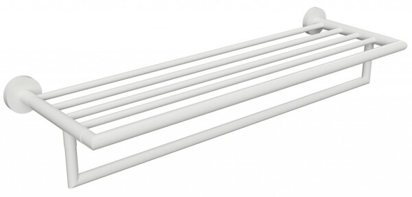 SAPHO - X-ROUND WHITE polička na ručníky s hrazdou 500, bílá mat XR421W