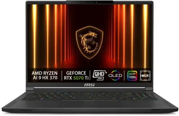 MSI Stealth A16 AI+ A3XWHG-031CZ černá / 16" QHD+ / AMD Ryzen AI 9 HX 370 / 32GB / 2TB SSD / RTX 5070Ti 12GB / W11H (9S7-15FL35-031)