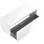MEXEN/S - Orio koupelnová skříňka pod umyvadlo 120 cm s deskou, 1 šuplík, bílá lesk 91A10-12047-1-BFC00