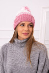 Dámská čepice s bambulí Abigail K326 powder pink+ecru UNI