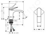 HANSGROHE - Vivenis Umyvadlová baterie 80, EcoSmart, matná černá 75012670