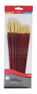 Daler Rowney Simply bílá štětina dlouhé sada 10 ks