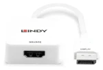 Lindy 38303 bílá / Převodník / HDMI 2.0 na DisplayPort 1.2 / 4K 60Hz / aktivní (38303)