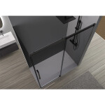 CERANO - Sprchový kout Lantono L/P - 8 mm - Soft-Close - černá matná, grafitové sklo - 100x80x195 - posuvný CER-8050BD7512
