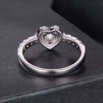 Stříbrný prsten se srdcem Dalia 0,5 ct MOISSANITE + CERTIFIKÁT, 54 Stříbrná certifikát GRA, hadřík na čištění stříbra, dárková krabička