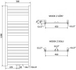 MEXEN/S - Uran radiátor + topná tyč 1200 x 500 mm, 600 W, zlatá W105-1200-500-2600-50