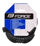 Zámek FORCE LUX spirálový kódový s držákem 180cm/8mm, černý