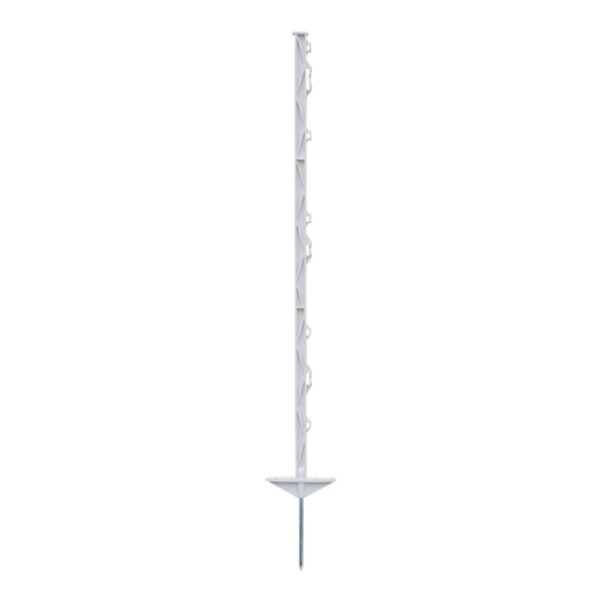 Sloupek plastový pro elektrický ohradník, délka 105 cm, 8 oček, bílý