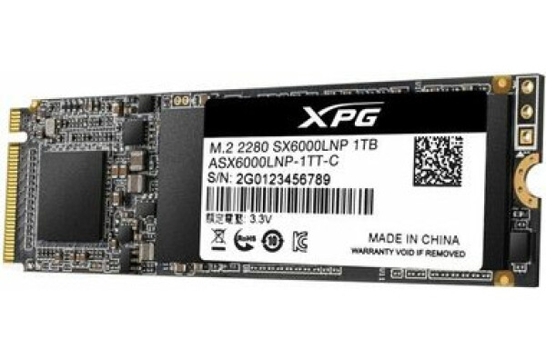 ADATA XPG SX6000 NP LITE 1TB / M.2 2280 / 3D / R:1800MBps / W: 1200 MBps / IOPS: 220K 200K / MTBF 1.8mh / 5y (ASX6000LNP-1TT-C)