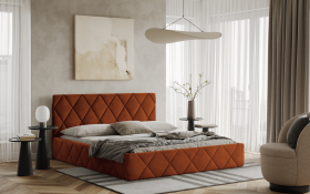 FRONTI Postel LUKA 160x200 měděná s úložným prostorem