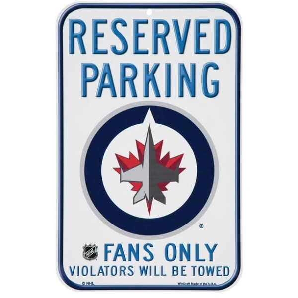 Wincraft Cedule Winnipeg Jets NHL Reserved Parking Sign