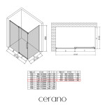 CERANO - Sprchový kout Lantono - levá - 8 mm - Soft-Close - chrom, mléčné sklo - 130x100 - posuvný CER-665362