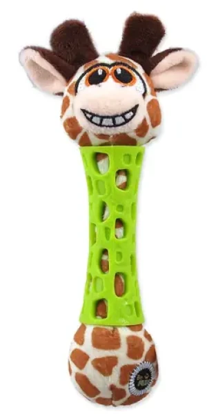 BEFUN Hračka pro psy Žirafa / Plyš, TPR guma / 17 cm / Zelená / Pro štěňata (414-10503)