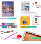 Antistresové omalovánky TSvetnoy TSvetnoy, LG083e, Diamond painting - diamantové malování, 40 x 50 cm, Zasněžená ulice