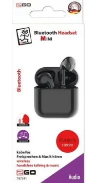 2GO TWS Mini černá / Bezdrátová sluchátka do uší / Bluetooth / mikrofon / nabíjecí pouzdro (797341)
