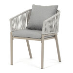 Zahradní židle, kov, polyratan, béžová, AZC-S1430 CRM