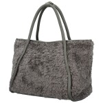 Trendy dámská plyšová kabelka do ruky Lynden, tmavě šedá