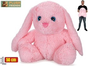 Plyšový králík Plush Friends sedící 50 cm - růžový
