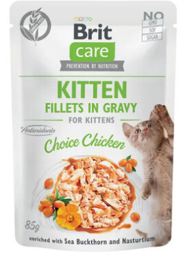 Brit Care Kitten Fillets in Gravy Choice Chicken Enriched with Sea Buckthorn and Nasturtium 85 g