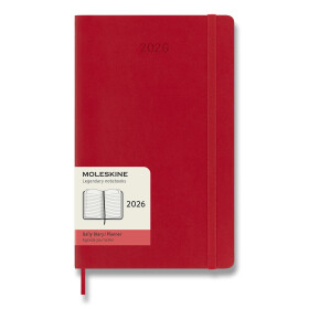 Diář Moleskine 2026 - měkké desky, L, denní, červený