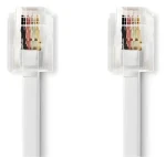 Nedis TCGB90200WT100 bílá / Telefonní kabel / RJ11 - RJ11 / plochý / 10 m (TCGB90200WT100)