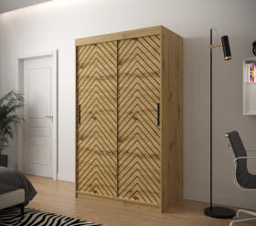Šatní skříň Abi Jodelka 1 Barva korpusu: Dub artisan, Rozměry: 120 cm, Dveře: Dub artisan