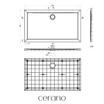 CERANO - Sprchová vanička obdelníková Brio - SMC/minerální kompozit - strukturovaná bílá - 140x80x4 CER-679506