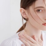 Náušnice s 12 mm tygřím okem Rhianna - stříbrné zapínání, Hnědá