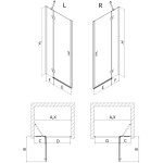MEXEN/S - Mist-H sprchové dveře křídlové pravé 115, transparent, zlatá kartáčovaná 8A5-115-000-55-00-P