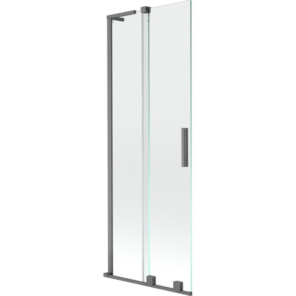 MEXEN/S - Velar L dvoukřídlá posuvná vanová zástěna 75 x 150, transparent, grafit metal 896-075-003-01-95