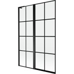 MEXEN/S - Mist L vanová zástěna 2-křídlová levá 120 x 150, černá kratka, černá 8A9L-120-011-70-77-L