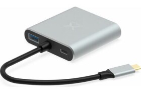 KRUX Adaptér USB-C (M) - 2x HDMI (F) USB-A (F) USB-C (F) šedá (KRX0049)