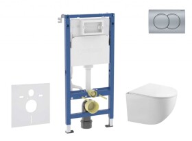 GEBERIT - Duofix Set předstěnové instalace, klozetu Gaia a sedátka softclose, tlačítko Delta01, matný chrom SANI11CA1131B