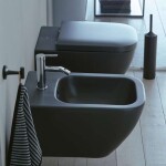 DURAVIT - Happy D.2 Závěsný bidet, 365x540 mm, otvor pro baterii, anthracite mat 2258151300