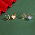 Vánoční stříbrné náušnice Rudolph Blue - stříbro 925/1000, Modrá