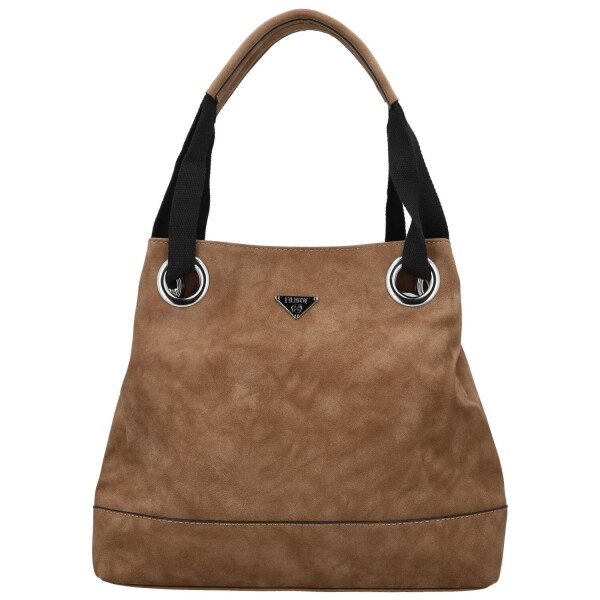 Módní dámská koženková kabelka na rameno Harieta, hnědá