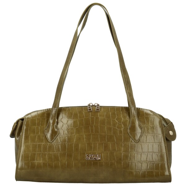Módní dámská kabelka na rameno Coveri Saimi, olivově zelená