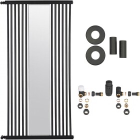 CERANO Koupelnový radiátorový set Maximus - ústřední vytápění - boční připojení - 735W - černá matná - 1510x740 mm