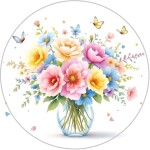 Obrázek Jedlý papír na dort Kytice s motýlky