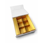 Dortisimo Krabička na 6 ks pralinek s magnetem bílá (12 x 12 x 4 cm)