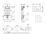 GEBERIT - Kombifix Set předstěnové instalace, klozetu Arkas I a sedátka softclose, tlačítko Sigma20, nerez SANI15CA6104