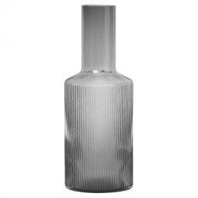 Ferm LIVING Skleněná karafa Ripple Smoked grey 900 ml, šedá barva, sklo