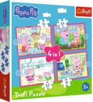 TREFL Puzzle Prasátko Peppa: Dobrodružství 4v1